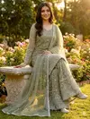 Nsr 883 Silk With Heavy Embroidery Work Top With Sharara Dupatta Wholesale Online